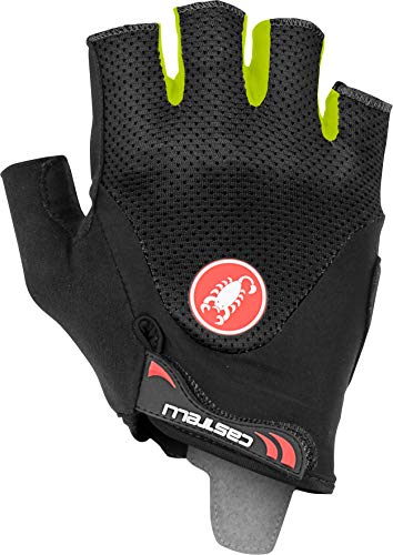 Castelli Arenberg Gel 2 Guantes de Ciclismo Unisex - Adulto, Balck/Yellow Fluo, S