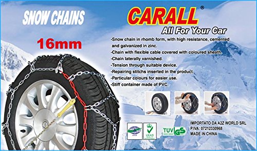 CATENE da Neve 16 mm por SUV 4 WD 4 x 4 Furgone Camper Jeep Gruppo 210 Carall