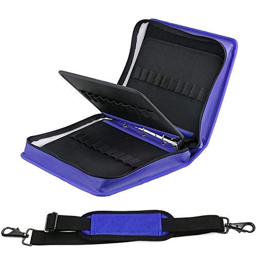 Chenbz 180 tragamonedas Caja de lápiz de Color PU Plan Caja Titular de Lápiz para lápices de Acuarela Espiral Caja de Pluma Desmontable (Azul)