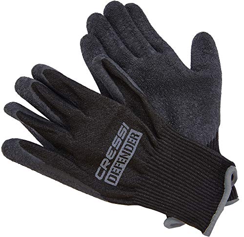 Cressi Defender Gloves 2mm Guantes de protección para Buceo en Dynema/HPPE, Unisex Adulto, Negro, L