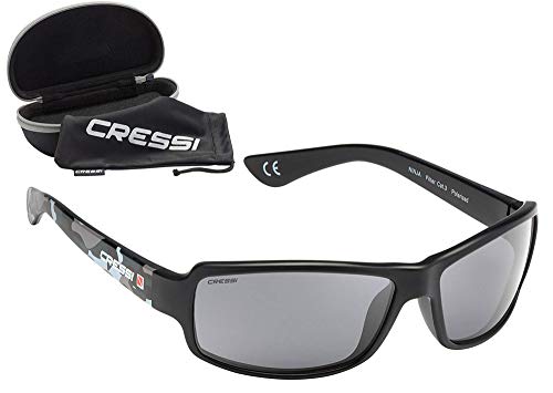 Cressi Ninja Gafas de sol, Unisex Adulto, Negro/Verde Mimético, Ultra Flex Talla única