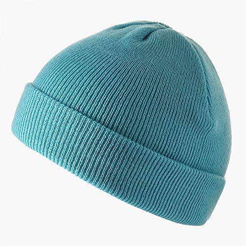 DDMCAP Gorros de Invierno Sombreros Para Mujer Beanie Masculino Skullcap Punto Sólido Lindo Sombrero Niñas Otoño Gorros Cálido Capó Señoras Tapas, Unisex, azul celeste, Talla única