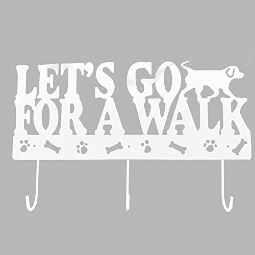 DEI Soporte para correa de pared, Let's Go for a Walk (blanco)