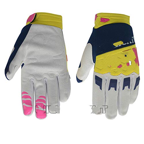 Delicate   Motorbike Street Moto Riding Motocross Blue White Gloves For Motorbike Riding - Blue White,XL