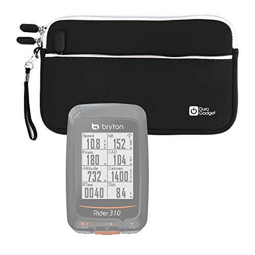 DURAGADGET Funda De Neopreno Negra para Ciclocomputador Bryton Rider 310T | Polar V650 HR | Polar M450 HR Special Edition | Garmin Edge 520 | Edge 20 | Edge 1000 GPS - con Bolsillo Exterior