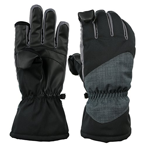 Easy Off Gloves Unisex Thermolite Plegable Guantes con Punta de Dedos - con Cierre de imán - Resistente al Agua ya Prueba de Viento, Ideal para Esquiar, Pescar o fotografiar. (Grande EU 10)