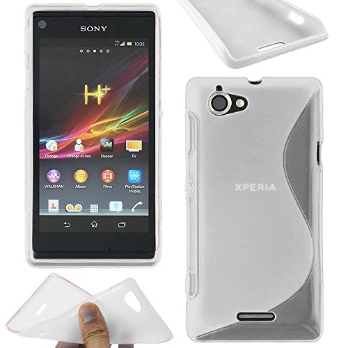 ebestStar - Funda Compatible con Sony Xperia L, Sony C2105 Carcasa Gel Silicona Gel TPU Motivo S-línea, S-Line Case Cover, Transparente [Aparato: 128.7 x 65 x 9.7mm, 4.3'']