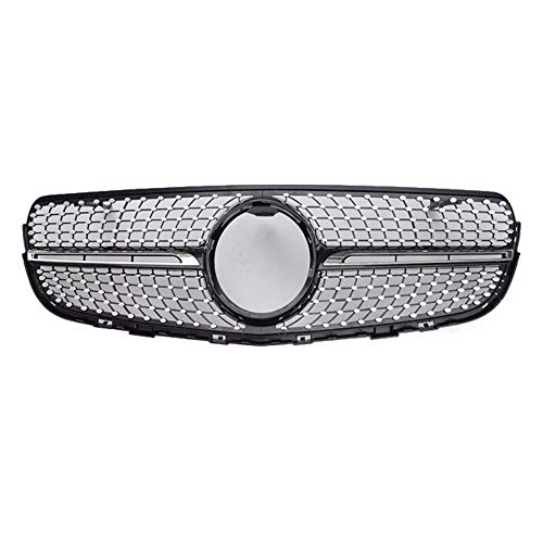 EBXH Diamond Grill, para Mercedes Glc Clase X253 C253 W253 5-Puertas SUV Coupe 2016 - Presente Frente Parachoques Radiador Grill Malla,Silver no Camera