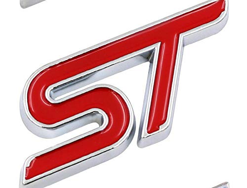 Emblema rojo de 72 mm x 30 mm de metal ST rojo para la tapa del maletero del maletero para Focus ST Fiesta ST