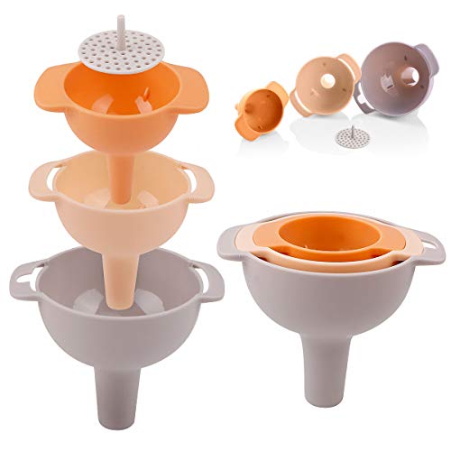 Embudo De Cocina Funnel Set Plástico Con Filtro Embudo Para Líquido y Sólido