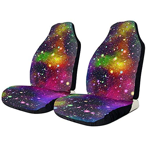 Fall Ing Fundas de asiento de automóvil, Fundas de asiento Universe Rainbow Spaces Fundas de asiento de automóvil delanteras universales