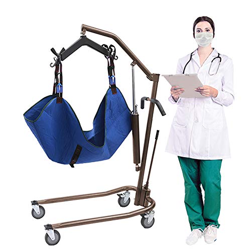 FC-Bed Grúa de Paciente portátil hidráulico - Manual de Cuerpo Completo Levantador para discapacitados, Tercera e inmóvil Pacientes - 450 lbs Capacidad