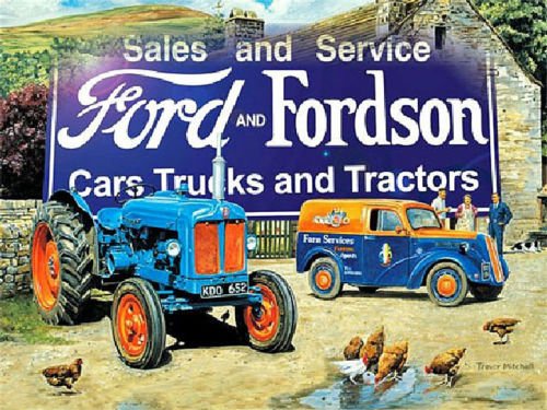 Ford & Fordson Farmyard Scene signo de acero (og 2015)