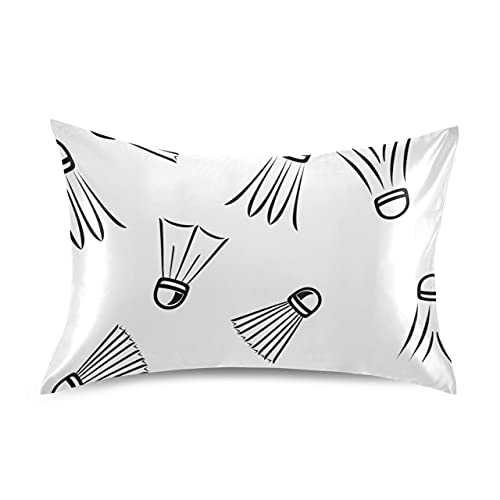 Funda de Almohada para Raqueta de bádminton y Raqueta de Tenis Forros de Cama Fundas de Almohada de satén Satinado para Cabello y Piel Juego de Almohadas con Cierre de sobre