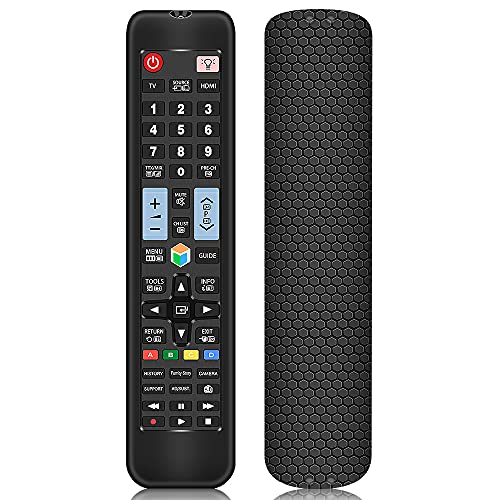 Funda de Silicona Compatible con Mando a Distancia Samsung AA59-00582A AA59-00581A BN59-01198Q BN59-01178B Remote [Antideslizante] Protectora Carcasas Funda para Mando TV Samsung (Negro)