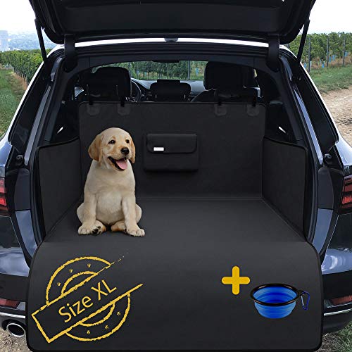 Funda para Perros para Asiento trasero / Maletero Coche Bolsa de transporte – Protección del Maletero lateral impermeable lavable a máquina |Alfombrilla protectora suave antideslizante (Tronco XL)