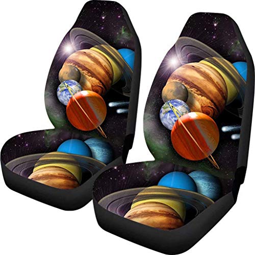 Fundas de Asiento con Estampado de Perro Lovely Universe para Coche, camión, SUV, Hombres y Mujeres, Funda de Cubo a Prueba de Suciedad, Juego de 2 Piezas, Easy Wrap-Universe