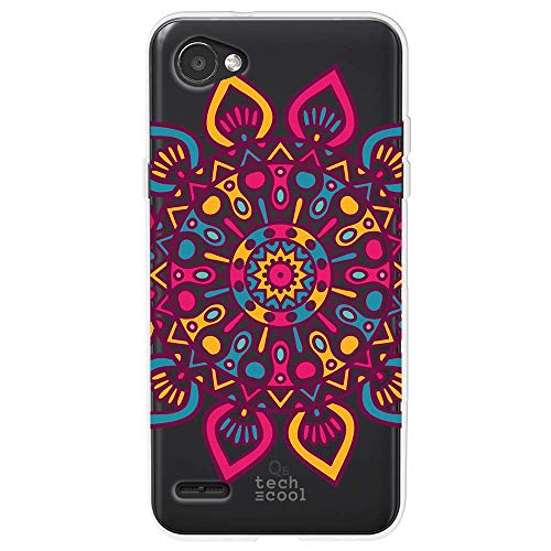 Funnytech® Funda Silicona para LG Q6 / Q6+ / Q6 Alpha [Gel Silicona Flexible, Diseño Exclusivo] Mandala Transparente espirales 1