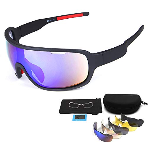 Gafas Ciclismo Polarizadas Gafas de Sol Deportivas con 3 Lentes Intercambiables UV400 Gafas para Hombres Mujeres Deportes Pesca Esquí Conducción Golf Correr Ciclismo Gafas de Sol (amarillo negro)
