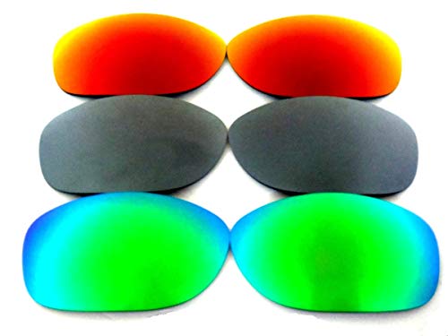 Galaxy lentes de repuesto para Oakley Pit Bull verde y gris y rojo Color Polarizados 3 Pares,GRATIS S&H - verde y gris y rojo