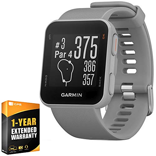 Garmin Approach S10 Lightweight GPS Golf Watch, Powder Grey (010-02028-01) Bundle with 1 Year Extended Warranty