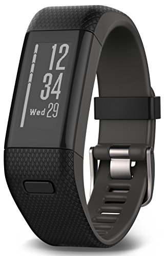 Garmin Vívosmart HR+ - Pulsera de actividad con GPS, color Negro, Regular