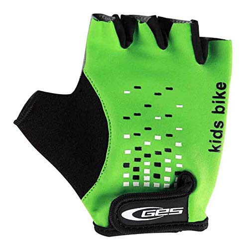 Ges Guante corto para bicicleta, Infantil Unisex, Verde, Talla 6