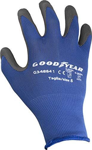 Goodyear Guantes Nylon Y Espuma De Látex MOD.G348841 Talla 8 Azul/Negro Trabajo