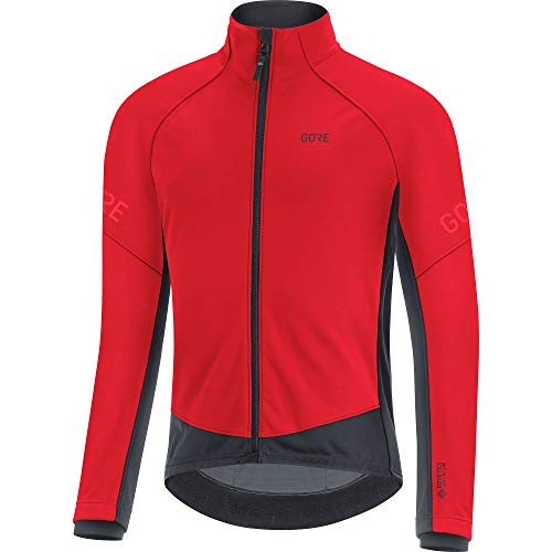 GORE WEAR Chaqueta térmica de ciclismo para hombre, C3, GORE-TEX INFINIUM, L, Rojo/Negro