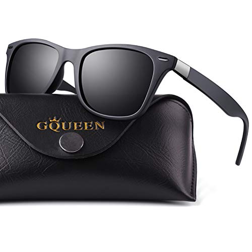 GQUEEN Gafas De Sol Ligeras Polarizadas Rectangulares TR90 Para Hombres con 100% Protección UV MO90