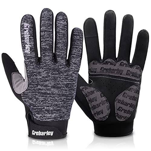 Grebarley Guantes de Ciclismo Bicicleta Montaña-Acolchados Bicicleta de Carretera de Hombres Mujeres Antideslizante Pantalla Táctil (G-S)