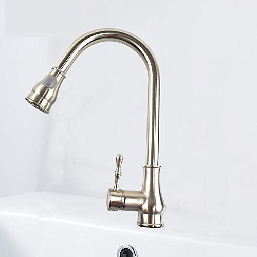 Grifería De Lavabo De Accesorios De Baño,360 Grúa De Agua Caliente Y Fría, Agua Mezclada, Grúa De Arrastre Para Tirar Del Grifo De Cobre De La Cocina