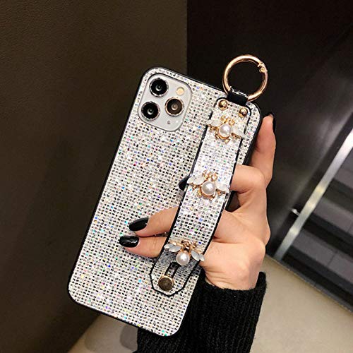 GSY Bling Luxury - Funda protectora con soporte y correa de mano compatible con iPhone 12 Pro Max