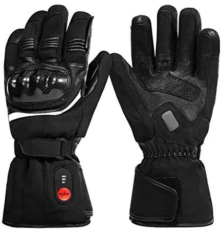 Guantes calefactores Guantes de Moto de Invierno esquí Motociclismo Pesca Senderismo Cazabatería Artritis Recargable Calentador de Manos para Hombres y Mujeres (M, Negro)