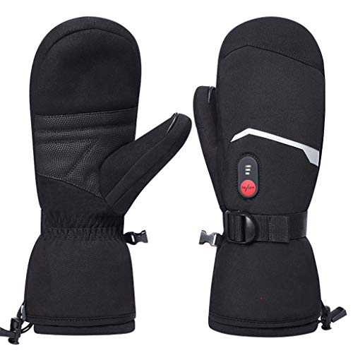 Guantes de esquí con calefacción, 7,4 V 2200mAh Guantes de batería recargables eléctricos para hombres, mujeres, guantes de calefacción de invierno para esquiando patinaje de nieve camping de campamen