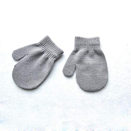 Guantes de Felpa Gruesos y cálidos para bebés, Guantes de Invierno más Guantes de Terciopelo, Guantes de Dedo Completo de Lana Coral para niños, Guantes para niños -1401gray