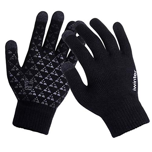 Guantes de Punto con Pantalla táctil para Mujeres/Hombres, Guantes de Terciopelo Gruesos y cálidos, Guantes Unisex de Invierno y otoño, Guantes Antideslizantes de Calidad