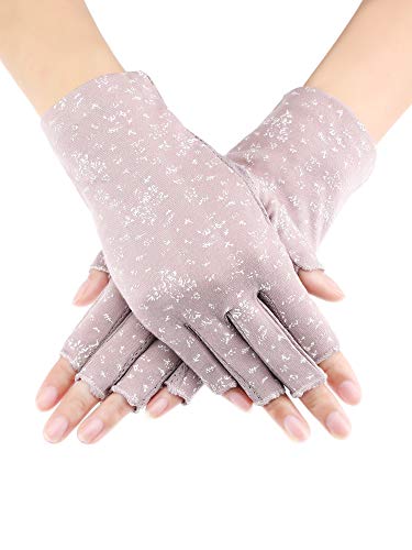 Guantes de verano Maxdot para mujer, sin dedos, protección UV, guantes de conducción -  Morado -  Medium