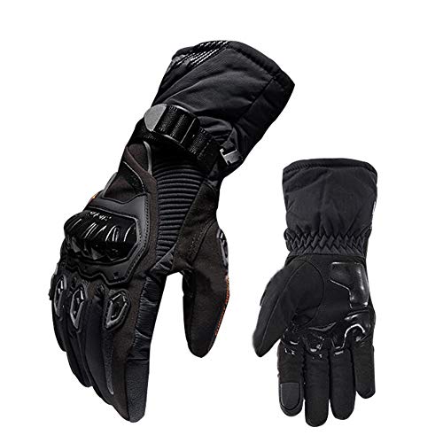 Guantes impermeables para motos de invierno A prueba de viento Cálidos guantes para montar en moto Protección de nudillos dura Guardia Pantalla táctil Guantes de ciclismo