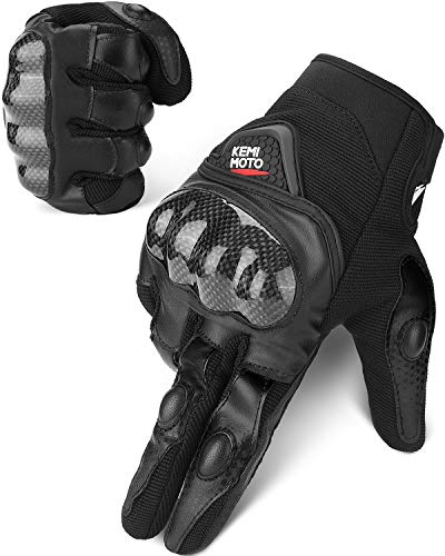 Guantes Moto Tranpirable Entretiempo Guantes con Protección Guantes Moto Verano Anti-Deslizante Pantalla Táctil Proteccion Gloves Racing Moto