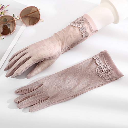 Guuisad 29 cm Verano protección Solar UV Lace Guantes Antideslizantes, Guantes de Sol para Mujeres Protección UV, Guantes Glove Mitten, diseño de Pantalla táctil Antideslizante es más Conveniente, la