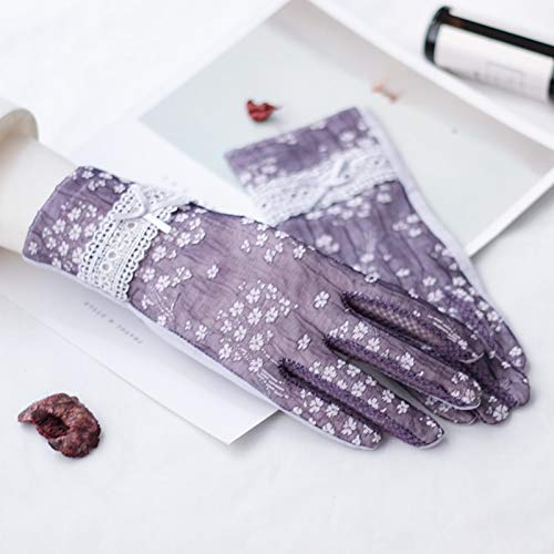 Guuisad Guantes de Encaje de cordón Antideslizantes elásticos, Guantes de Mano para protección Solar con protección Solar para Mujeres, Guantes Mitten, dedicado para Montar al Aire Libre