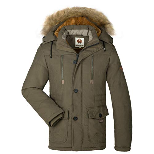 HAINES Parka Hombre Abrigo Parka con Capucha Cálido Chaquetas Invierno Hombre Abrigo Militar Verde 3XL