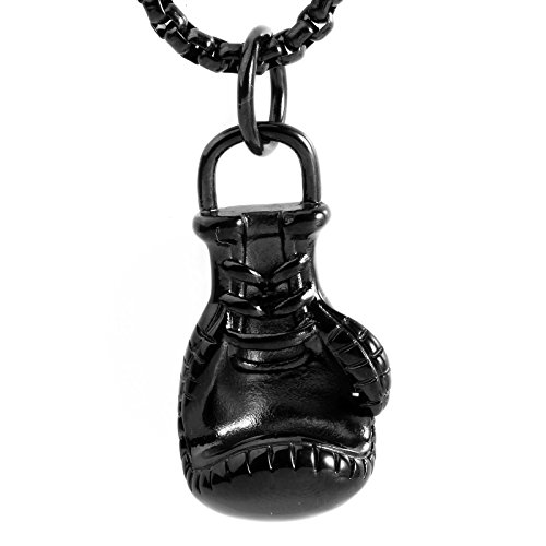 HAMANY Collar de la joyería con Hombres,Acero Inoxidable,Personalidad Guantes de Boxeo Colgantes con 60cm Cadena