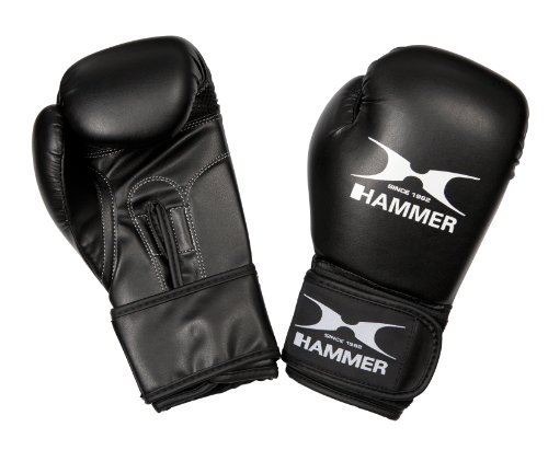 Hammer Kinderboxhandschuhe Blitz - Guantes de Boxeo para Combate, Color Negro, Talla 8 oz