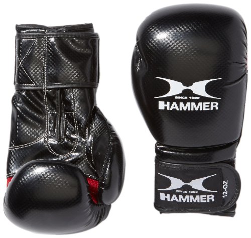 Hammer X-Shock - Guantes de Boxeo, Color Negro y Rojo Multicolor Blanco/Rojo Talla:12 OZ