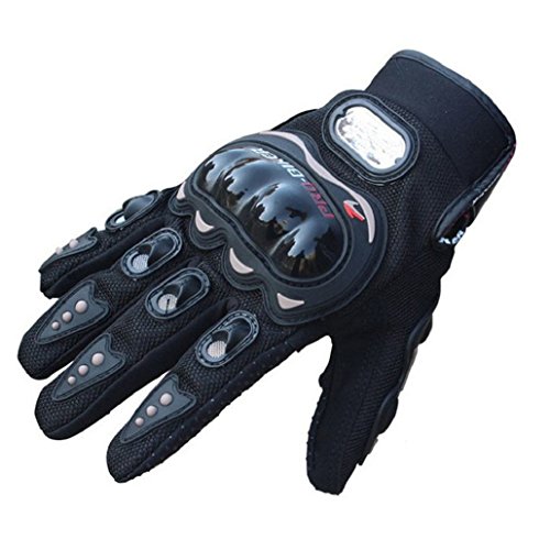 heekpek Hombres Deportes de Rock Negro Cortos Guantes Moto de la Motocicleta talla L