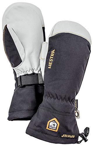 Hestra Guantes de esquí impermeables para hombre y mujer, de cuero militar, Gore-Tex para clima frío, negro, 8