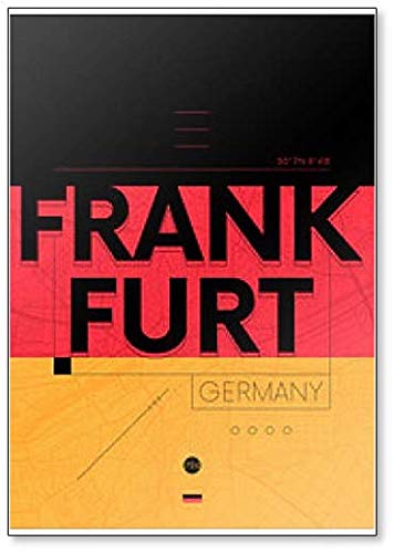 Imán para nevera con ilustración moderna de Frankfurt