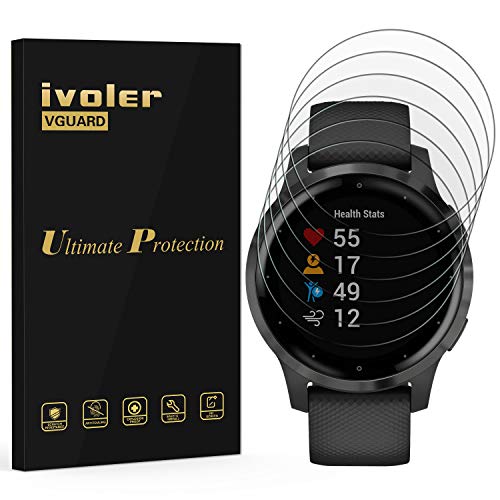 ivoler 6 Unidades Protector de Pantalla para Garmin Vivoactive 4s 40mm Smartwatch, [Cobertura Completa] [líquida Instalar] [No Burbujas] HD Transparente TPU Suave láminas Protectora